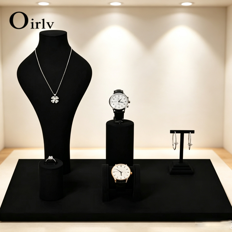 Jewelry And Watches Stores - Oirlv Black Jewelry Display Set Necklace