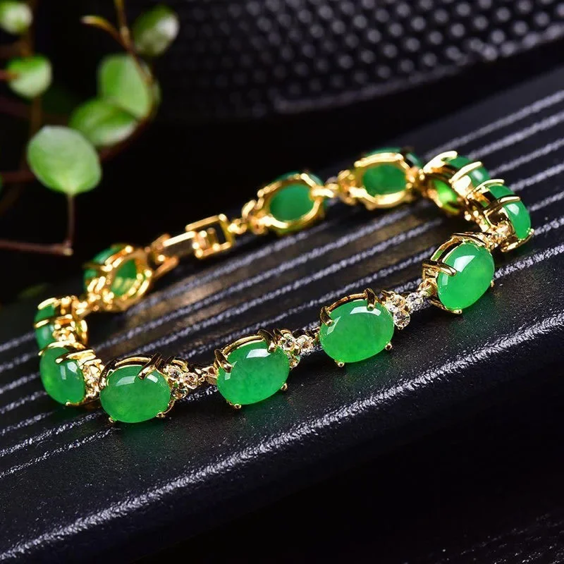 Jewelry & Watches Spółka Z Ograniczoną Odpowiedzialnością - Natural Green Jade Agate LOVE Beads
