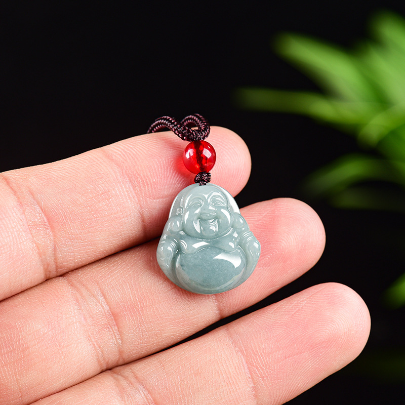 Jewelry & Watches Spółka Z Ograniczoną Odpowiedzialnością - Myanmar Jadeite Guanyin Buddha Pendant Necklace