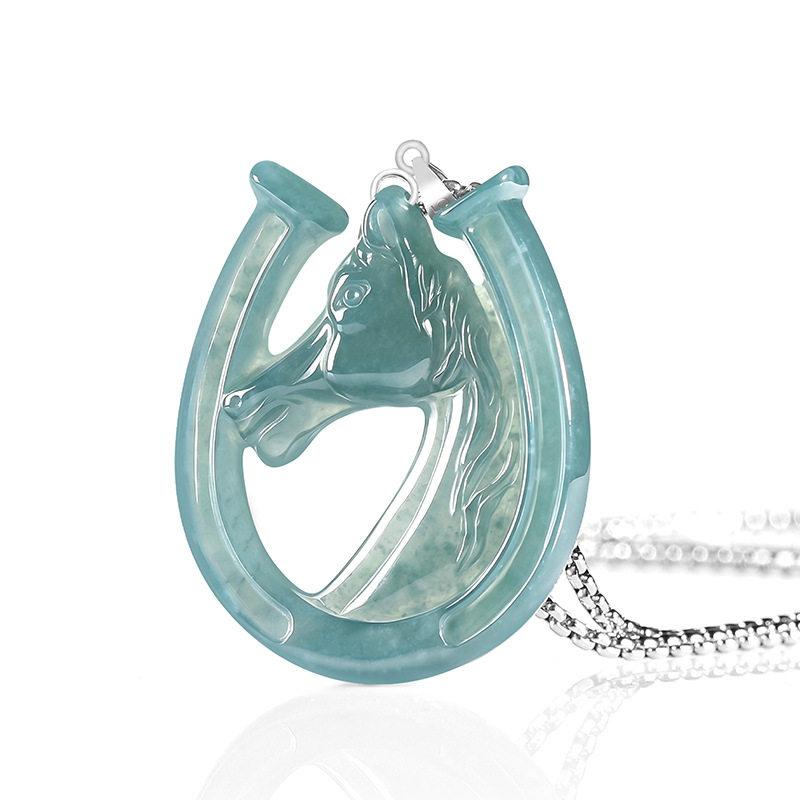 Jewelry & Watches Spółka Z Ograniczoną Odpowiedzialnością - S925 Silver Natural Blue Water Jade