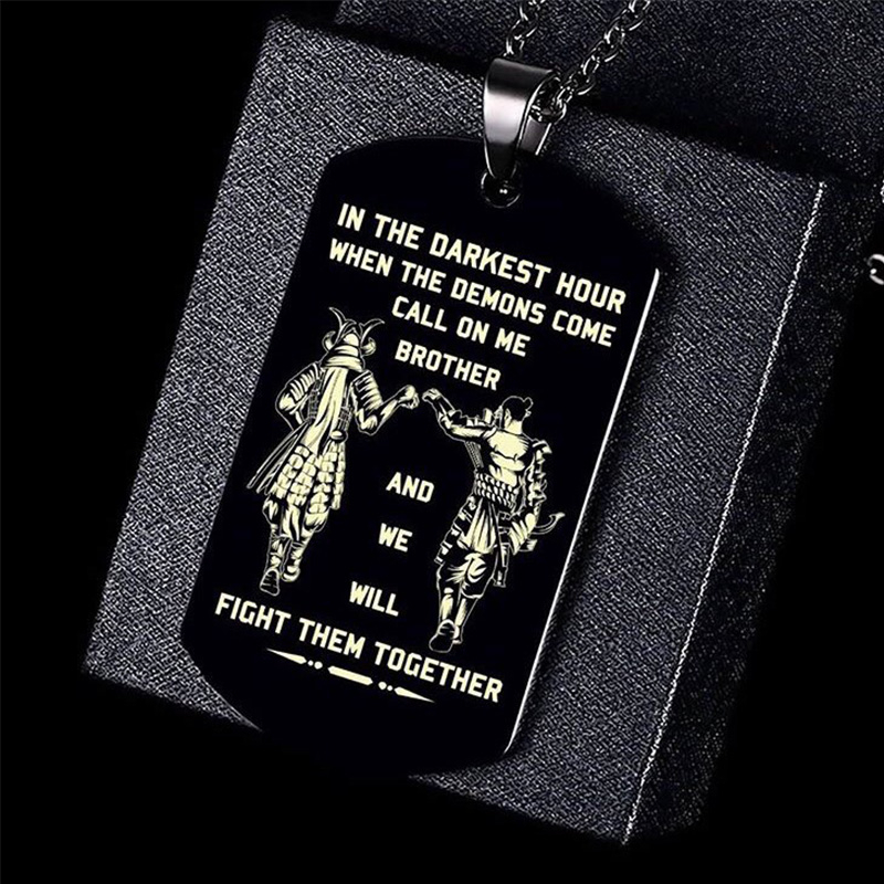 Vnox In the Darkest Hour When  - Mens Dog Tag Necklace ulasan dan harga