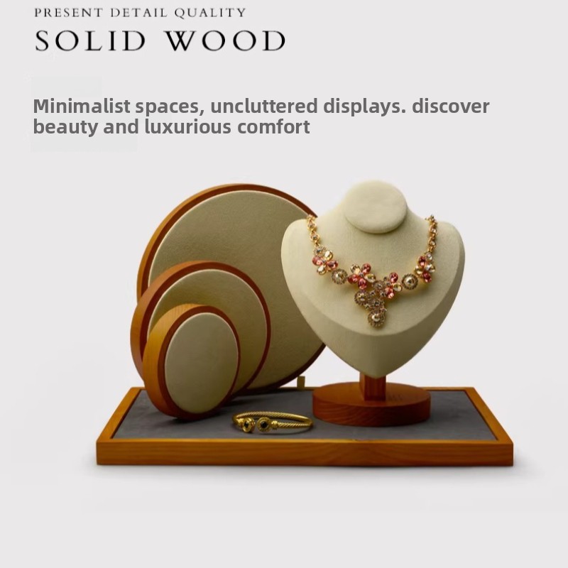 Solid Wood Jewelry Display Tra - Jewelry And Watches Stores ulasan dan harga