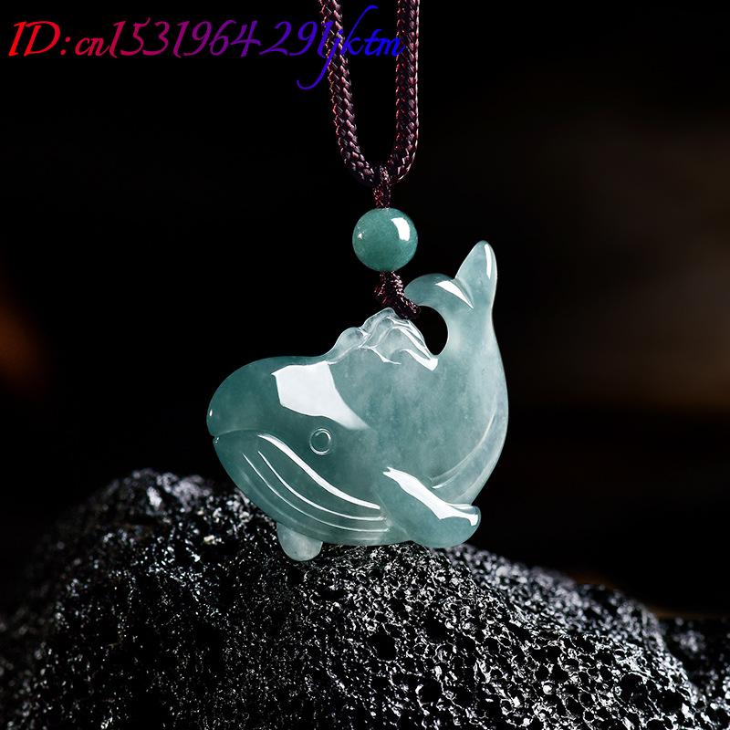 Natural Burmese Jadeite Whale  - Necklace Pendant ulasan dan harga