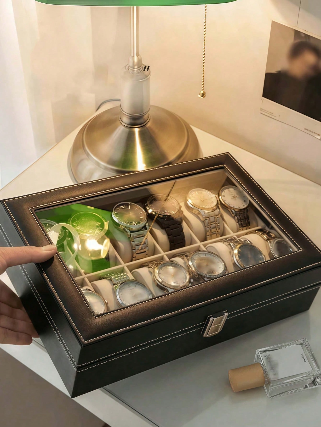 Leather Watch Box with Lock, L - High Jewelry Watches ulasan dan harga