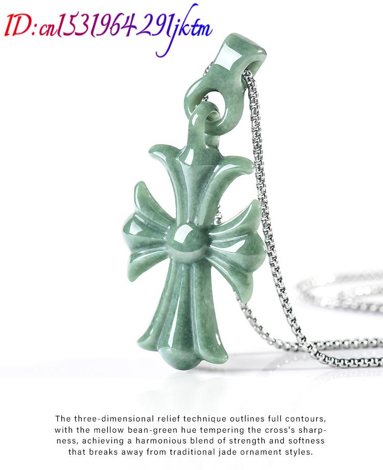 Natural Burmese Jadeite Cross  - Necklace Pendant ulasan dan harga