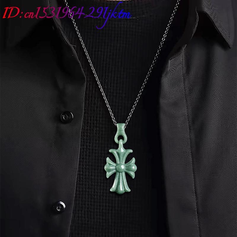 Natural Burmese Jadeite Cross  - Necklace Pendant ulasan dan harga