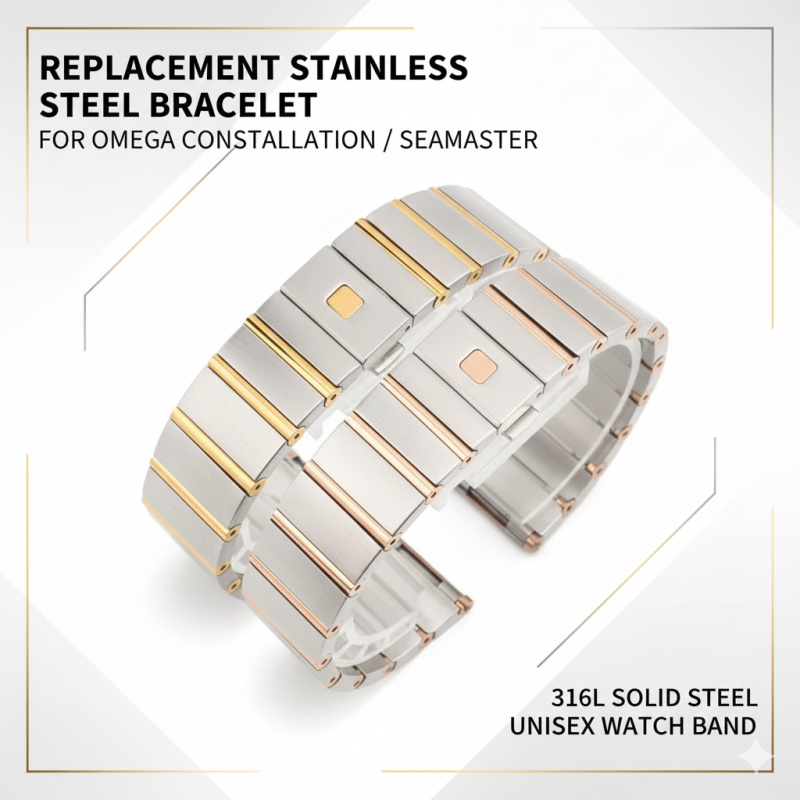 23/25mm Premium Solid 316L Sta - Omega Watch Constellation ulasan dan harga