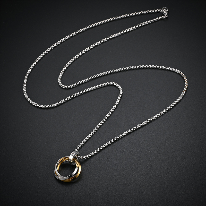 Fashion Men Necklace 3 Round R - Mens Dog Tag Necklace ulasan dan harga