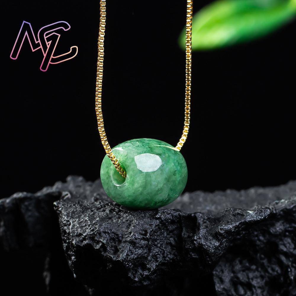 Natural Real Jade Bead Pendant - Necklace Pendant ulasan dan harga