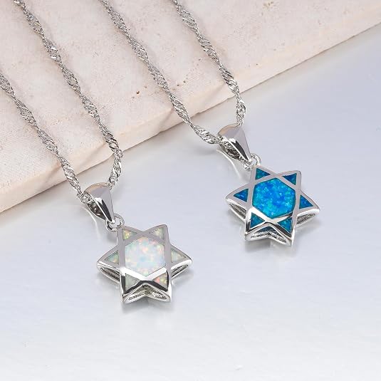 Star of David Opal Pendant Nec - Jewelry & Watches Spółka Z Ograniczoną Odpowiedzialnością ulasan dan harga