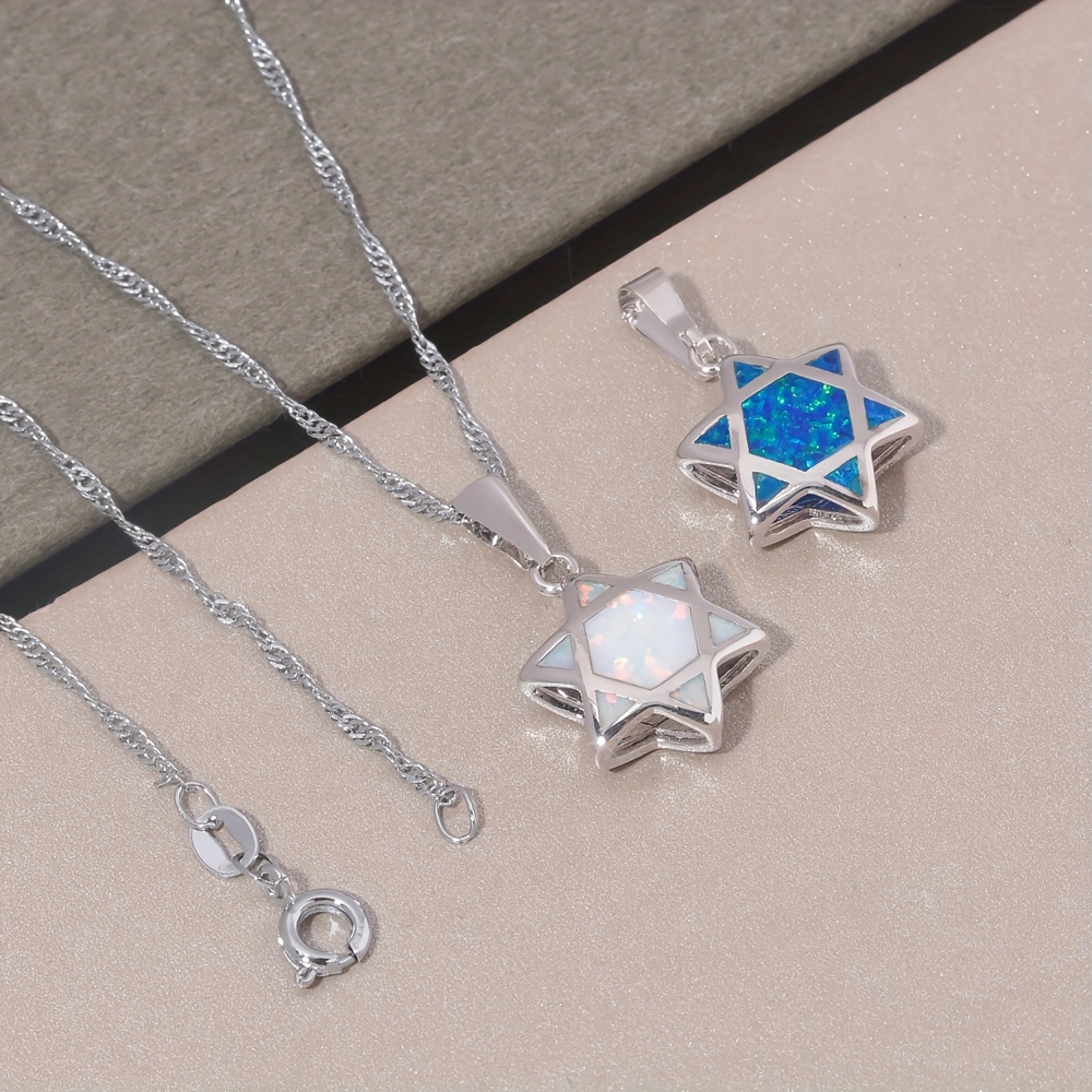 Star of David Opal Pendant Nec - Jewelry & Watches Spółka Z Ograniczoną Odpowiedzialnością ulasan dan harga
