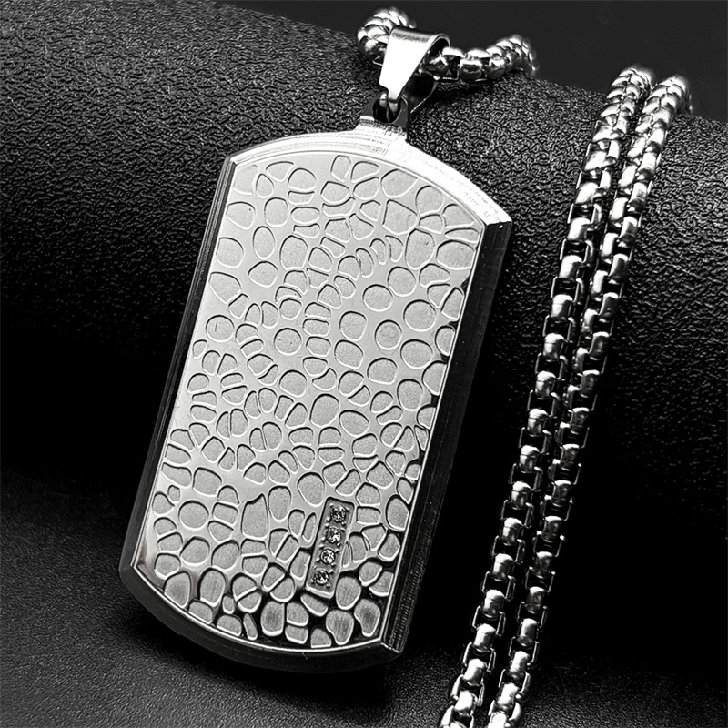 Retro Stainless Steel Irregula - Mens Dog Tag Necklace ulasan dan harga