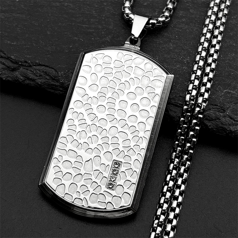 Retro Stainless Steel Irregula - Mens Dog Tag Necklace ulasan dan harga