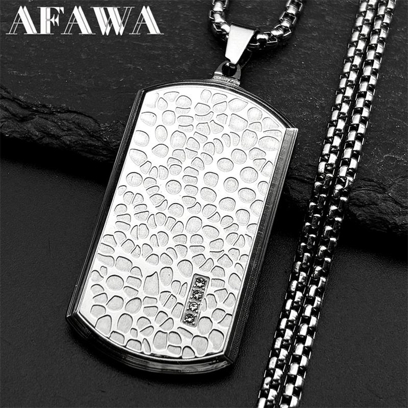 Retro Stainless Steel Irregula - Mens Dog Tag Necklace ulasan dan harga