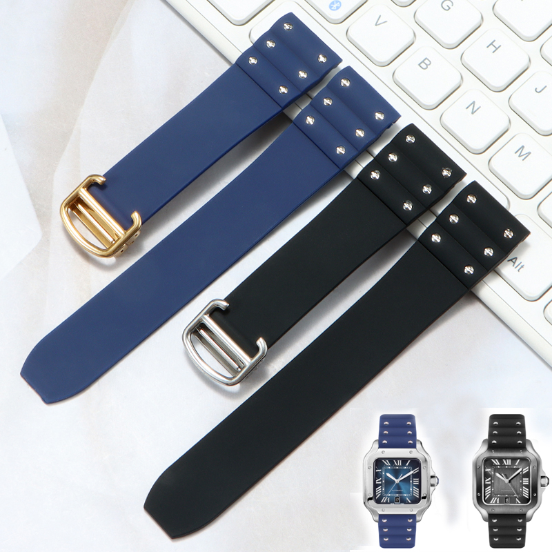 High quality Rubber watchband  - Cartier Watch Santos ulasan dan harga