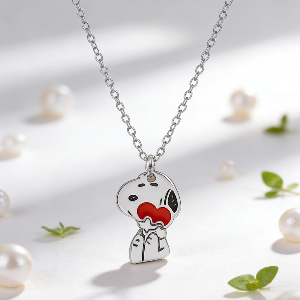 Kawaii Cartoon Puppy Dog Ename - Mens Dog Tag Necklace ulasan dan harga