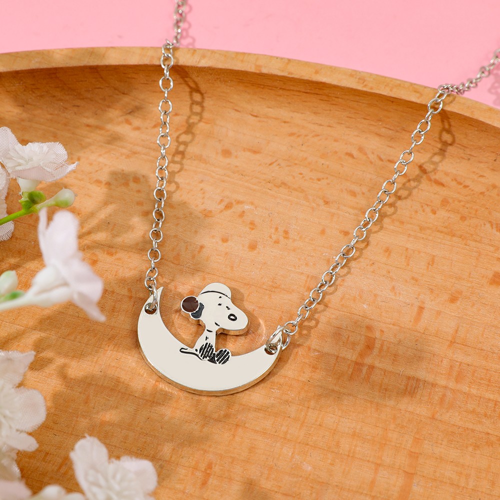 Kawaii Cartoon Puppy Dog Ename - Mens Dog Tag Necklace ulasan dan harga